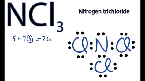 Now in the NCl3 molecule, you have to put the electron pairs between the nitrogen atom (N) and chlorine atoms (Cl). . Ncl3 valence electrons